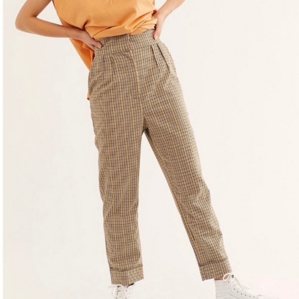 Free people high waisted paper bag trousers
